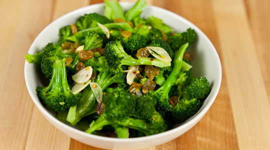 Broccoli with Golden Raisins and Garlic