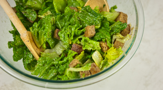 Caesar Salad with Whole-Wheat Croutons