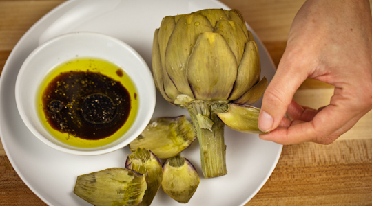 Artichokes with Balsamic Dipping Sauce