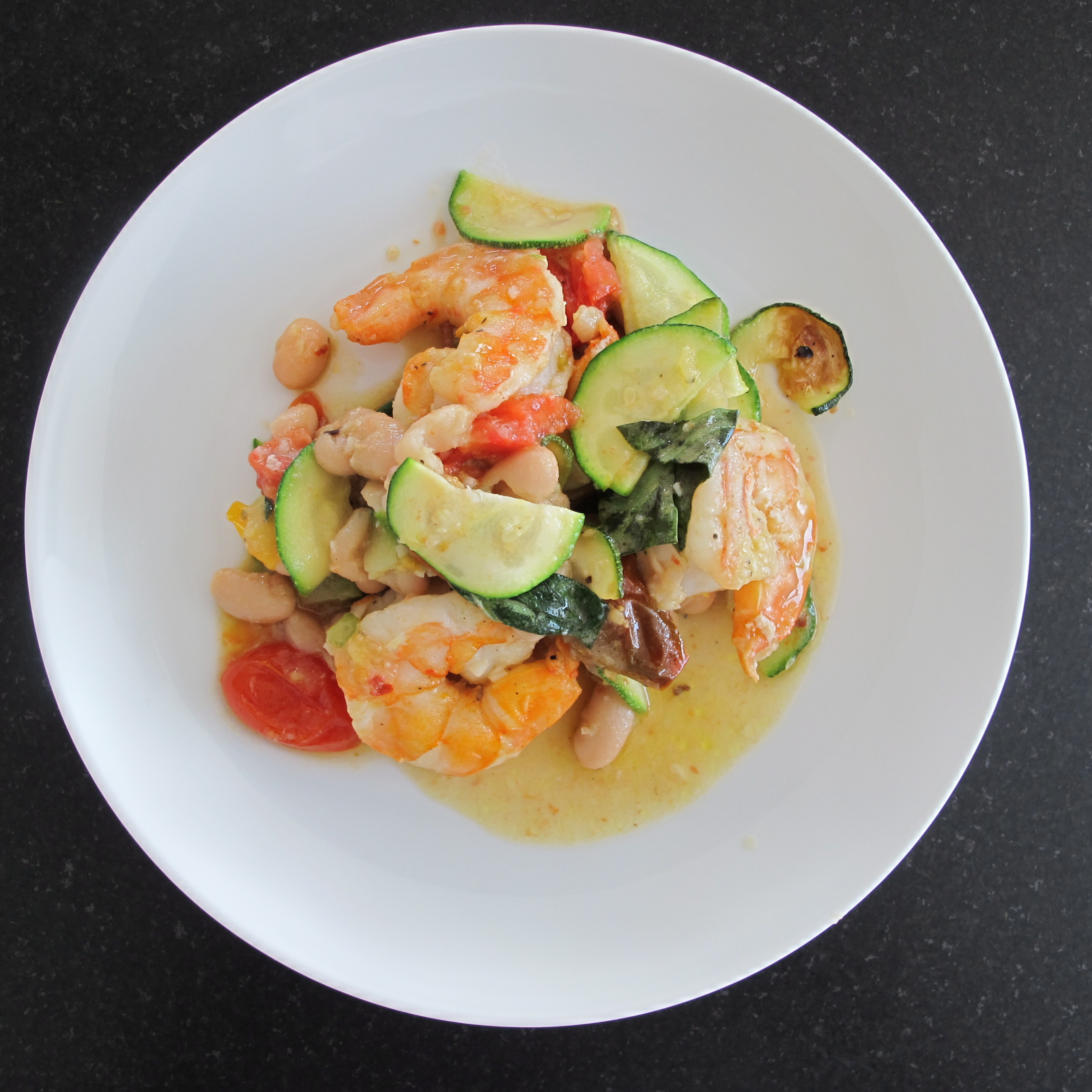 Garlic Roasted Shrimp with Zucchini and Tomatoes