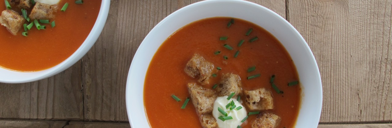 Shepherd’s Tomato Soup with Rye Croutons