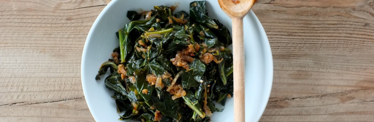 Collard Greens with Caramelized Onions