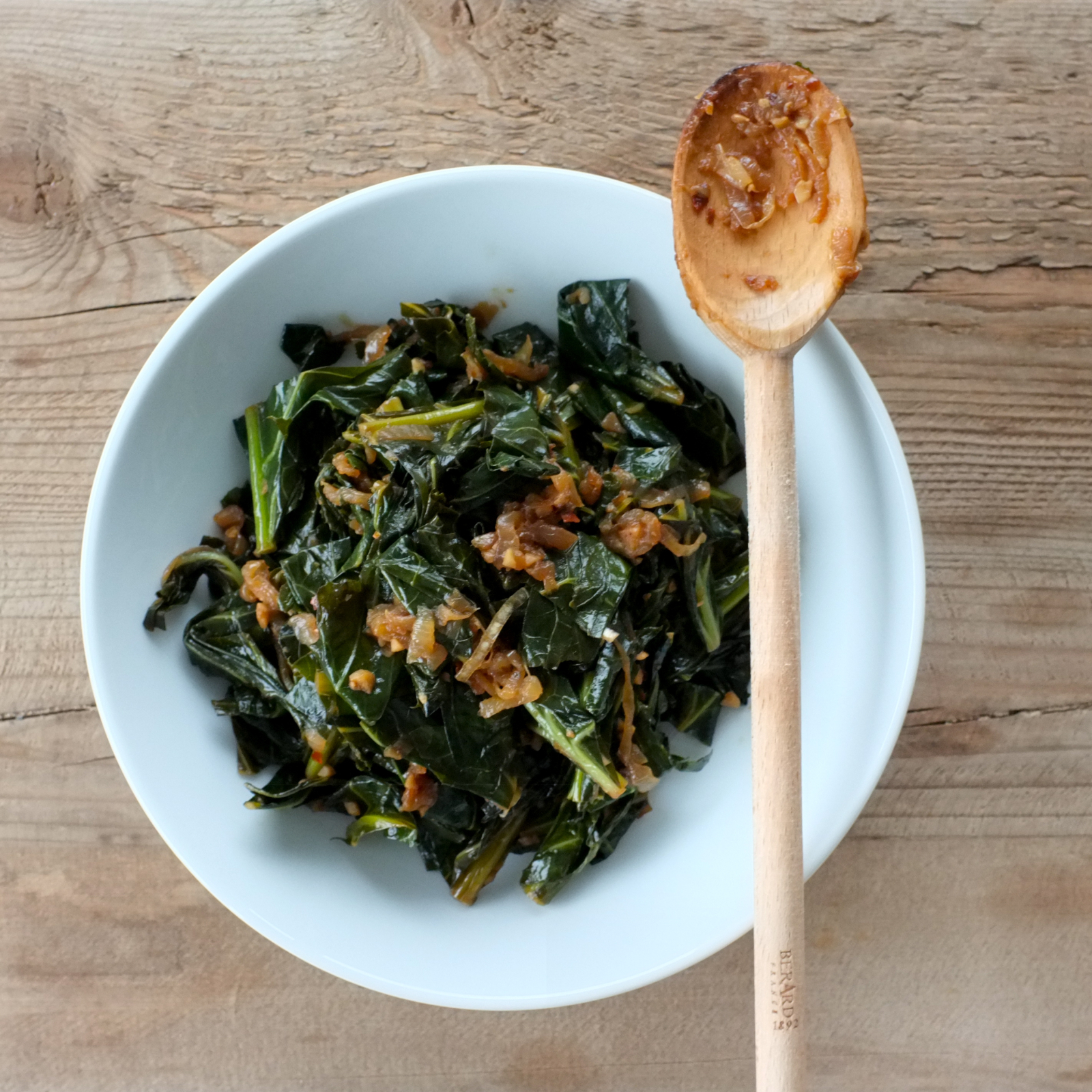 Collard Greens with Caramelized Onions