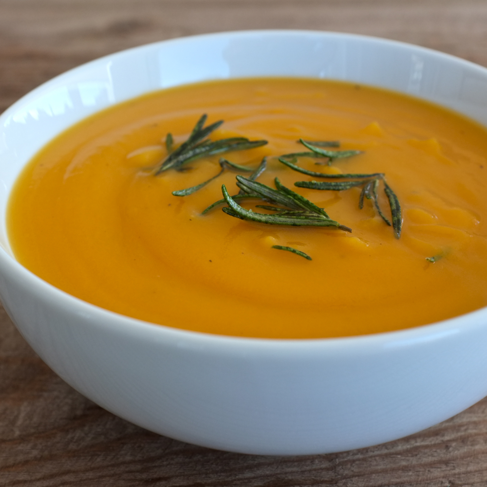 Roasted Butternut Squash Soup with Fried Rosemary