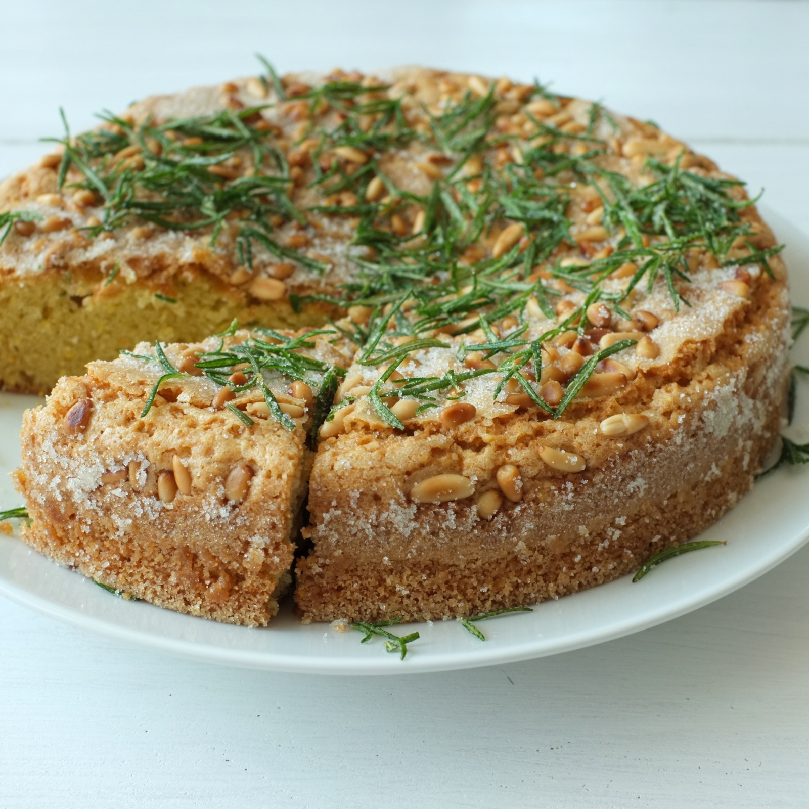 Pine Nut Rosemary Cake
