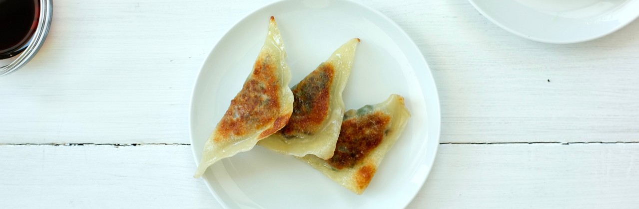 Spinach & Mushroom Potstickers with Ginger & Chives