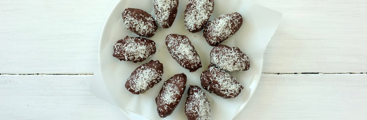 Chocolate Covered Dates Stuffed with Almonds and Orange Zest